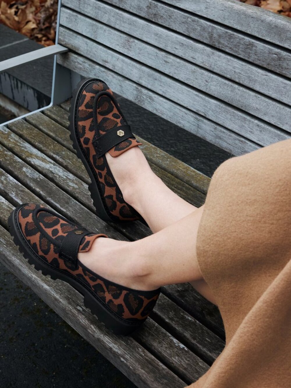 Vivaia Francesca Round-Toe Platform Chunky Heel Loafers Leopard Size 37.5 US 7 - Picture 1 of 14